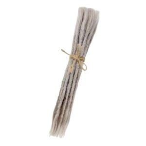 Dreadlock-Extensions aus Echthaar Hellgrau – 20-25 cm – 6-7 mm – 10 Stück